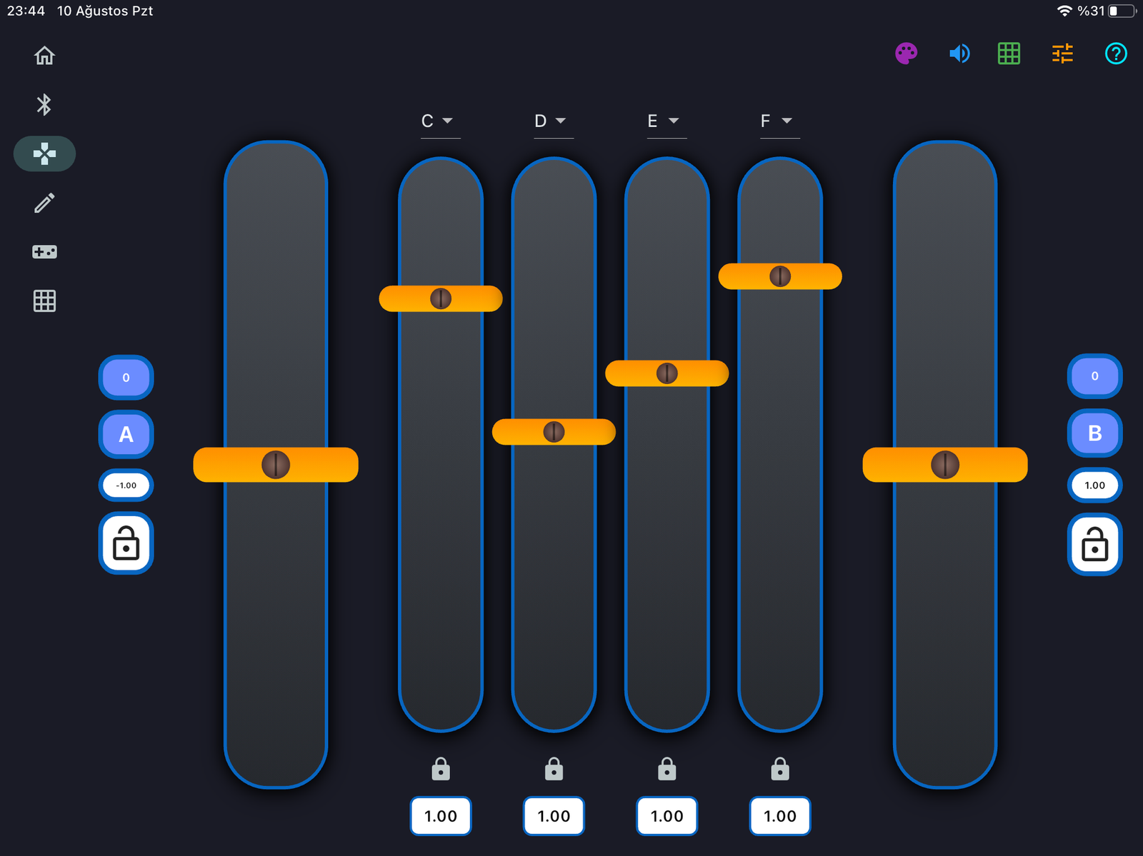 Arcion motor controls on iPad